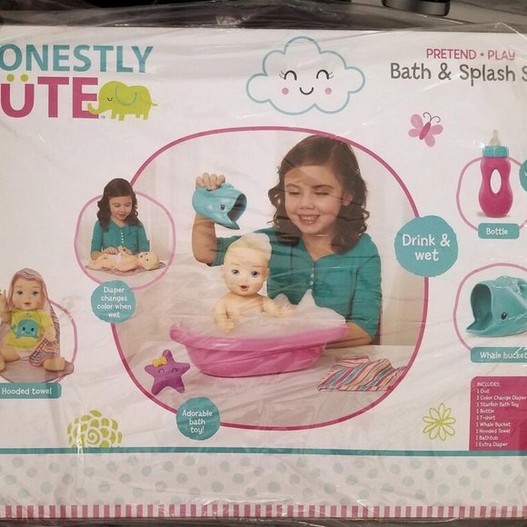 Honestly Cute Bath & Splash Set Ethnic African American 9pc includes Doll - Picture 2 of 3